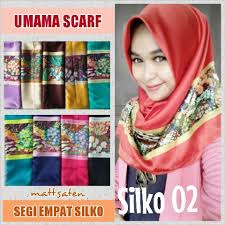 Jual Jilbab Segi Empat Satin Silk Motif Cantik By Umama | Grosir ...