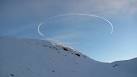 U turn over Caerketton Hill. An aircraft turns south of Edinburgh. - via Daymix