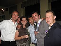 HEMS Doctors enjoy the fundraising Garden Party. Left to Right: Dr Per Bredmose, Dr Anne Weaver, Dr David Lockey, Dr Gareth Grier and Dr Karel Habig - img_6215