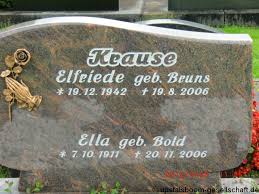 Grab von Elfriede Krause (geb. Bruns) (19.12.1942-19.08.2006 ...