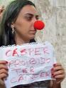 Estudante levou nariz de palhaço no protesto (Foto: Paulo Guilherme/G1) - casper2