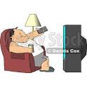 Man Sitting On a Couch, Channel Surfing the TV, and Drinking Beer ...