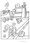 Swimming coloring page