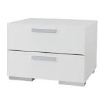 Well Liked Three Drawer Mirrored Etched Bedside Table On White ...
