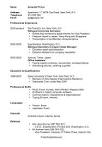 Sample resume/CV for secretary