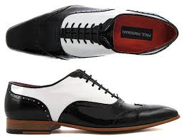 Fancy - Paul Parkman Men's Dress Shoes Black and White Two Tone ...