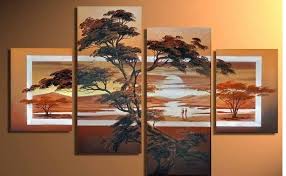 Hand-painted Wall Art Green Field Skin Texture Lines Wall Home ...