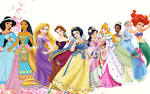 Disney Princess Lineup With very unique dresses of some princesses ...