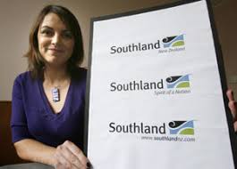 NEW DESIGN: Venture Southland tourism and marketing manager Kathryn MacDonnell with the new Southland brand logo unveiled today. - 82784