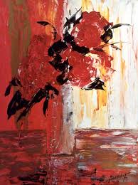 Artiste Peintre, Claude Bordat. - Roses_rouges