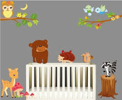 Animals Style nursery wall art sticker with cute owl