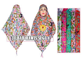 Jual jilbab rawis segi empat motif terbaru harga grosir termurah