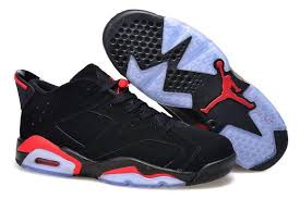 2015 Nike Air Jordan 6 Latest Low Sneakers Black Red Basketball ...