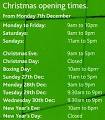 Asda festive opening times