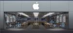Mesmerizing front-window displays going up at Apple Stores ahead.