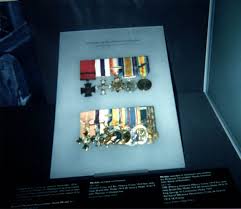 The medals of both Noel and Christopher Chavasse on display in the Victoria and George Cross Gallery in the Imperial War Museum in London. - ngcmedals