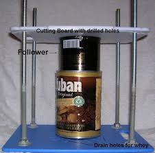 DIY homemade cheese press