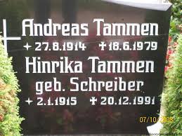 Grab von Andreas Tammen (27.08.1914-18.06.1979), Friedhof Wiesederfehn