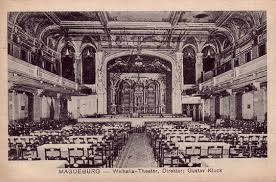 Front Text: \u0026quot;Magdeburg, Walhalla-Theater, Direktor: Gustav Kluck\u0026quot; Type: Divided Back Size: Classic Sent: from Magdeburg to Halle/Saale, 1919