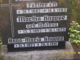 Grab von Anna-Maria Knappe (31.03.1923-26.11.1991), Friedhof Aurich-