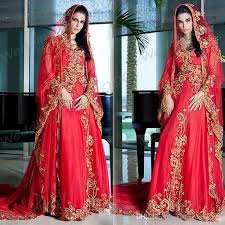 2015 Luxury Gold Embroidery Long Wedding Dresses Muslim Islamic ...