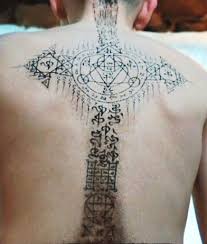 Cross Writing Tattoo