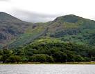 Face phenomena on hillside. View from Snowdon Star cruise launch on Llyn - via Daymix