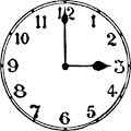 3 O'clock Clipart