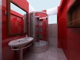 Luxury Red And White Bathroom Stylish Details