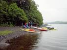 Kayak group on beach south of Brantwood. With numerous campsites, easy road - via Daymix