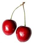 Cherry fruit on white - via Daymix