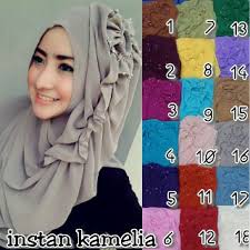 Jilbab Instan Kamelia Bunga - Grosir Jilbab Instan