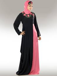 Plain and printed Long pleated Abaya Designs Ideas � Girls Hijab ...