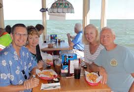Sunday lunch on the Anna Maria Island Pier (left to right): Ron Jackson, Diana Jackson, ... - jacksons-grants-anna-maria-pier-lunch