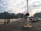 The spanking new Sam Beckett Bridge. Lana Bus simply means "bus lane" - via Daymix