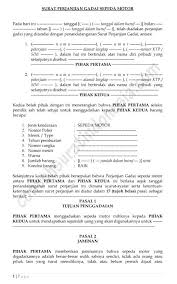 Contoh Surat Perjanjian Gadai Sepeda Motor Lengkap | Surat Perjanjian