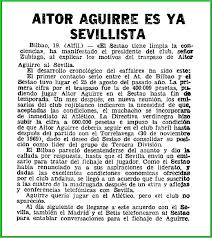 Aitor Aguirre al Sevilla. 2-1970. | Sestao en el Recuerdo. - aitor-aguirre-al-sevilla-2-1970