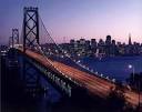 Night photo of Bay Bridge
