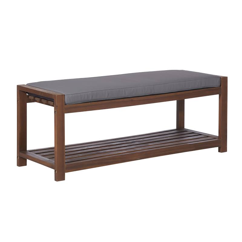 842158184177 UPC Walker Edison Acacia Wood Patio Bench, Brown UPC