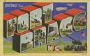 1941 FORT BRAGG NC large letter greetings military Curteich ...