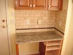 White Station / Subway Tile Backsplash Shown With Tropic Brown ...