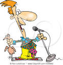 Cartoon Comedian Holding A Chicken Posters, Art Prints by Ron ...