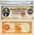 1922 $100 Gold Certificate FR-1215 Gold Coin Note
