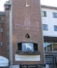this clock overlooking Broadgate, and Peeping Tom leers out for a look! - via Daymix