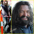 Hugh Jackman smiles through all of his facial hair as he gets ready to work ... - hugh-jackman-furry-for-wolverine