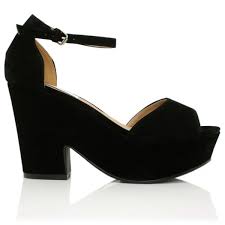 Black Suede Style Demi Wedge Sandals | Buy Black Suede Style Demi ...