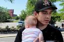 Jamie Rohrs escaped with his four-month-old son, Ethan (AAP) - baby