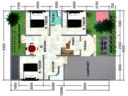 Denah Rumah Minimalis 3 Kamar Tidur 1 Lantai