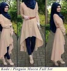 GROSIR BAJU MUSLIM MOCCA PINGUIN FULL SET | modenagrosir