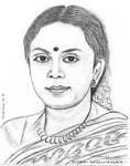 Sudha Raghunathan Portrait by C.S.Prasad - sudha-raghunathan1